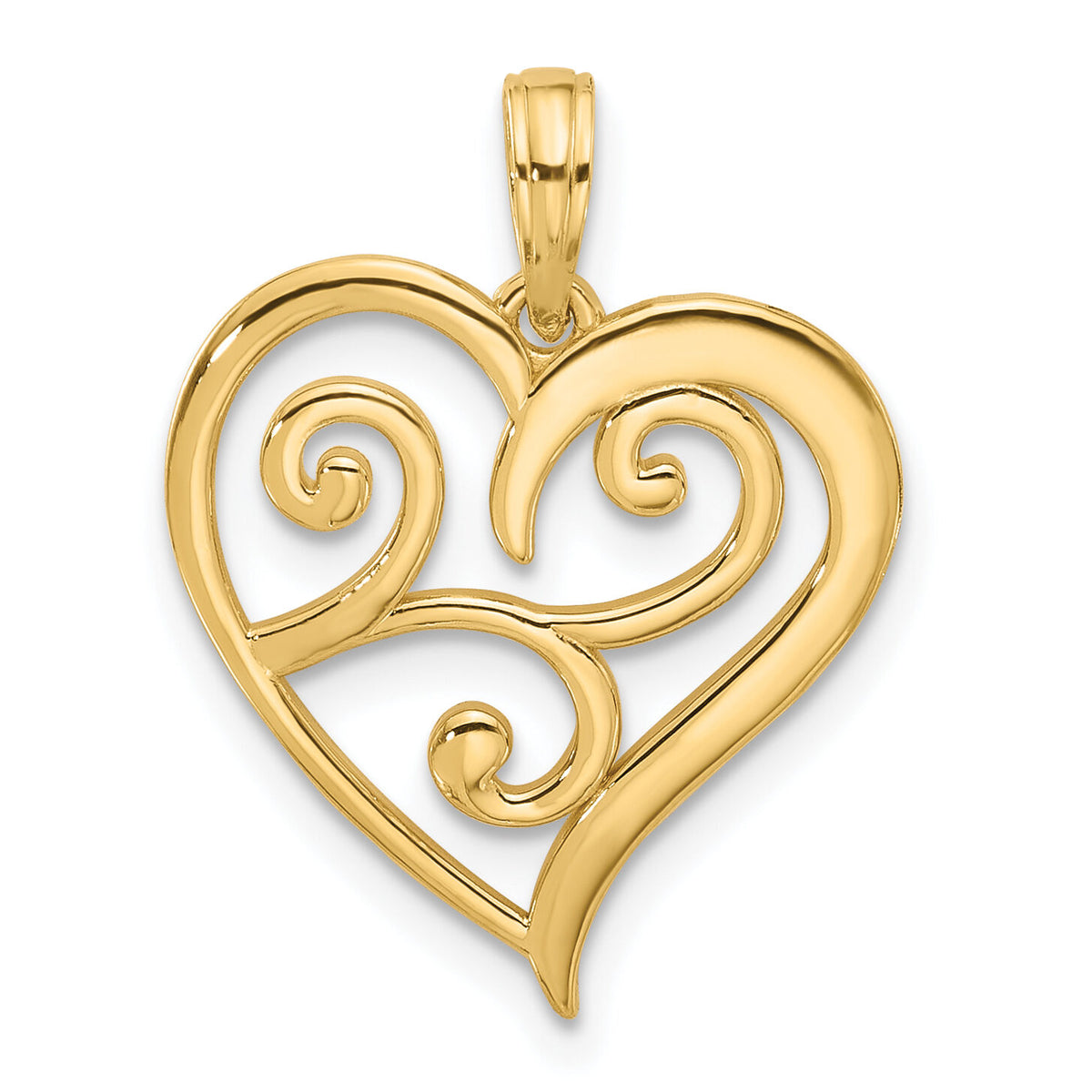 14k Fancy Heart Charm-D5501