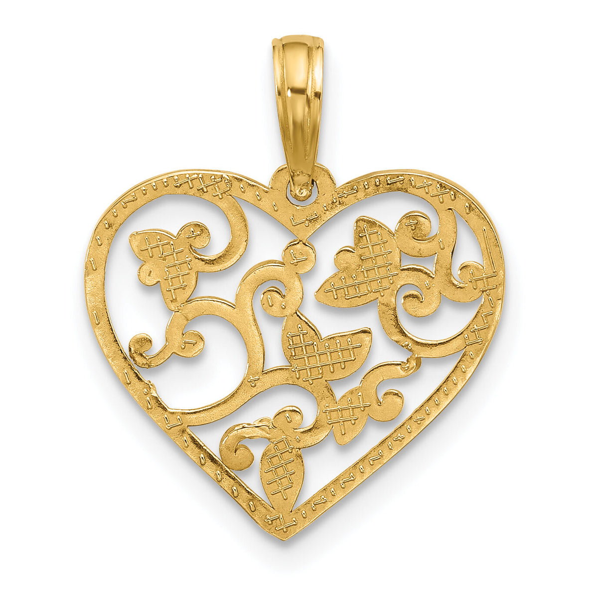 14k Fancy Heart Charm-D5503