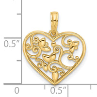 14k Fancy Heart Charm-D5503