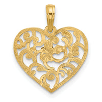 14K Polished Fancy Heart Charm-D5506