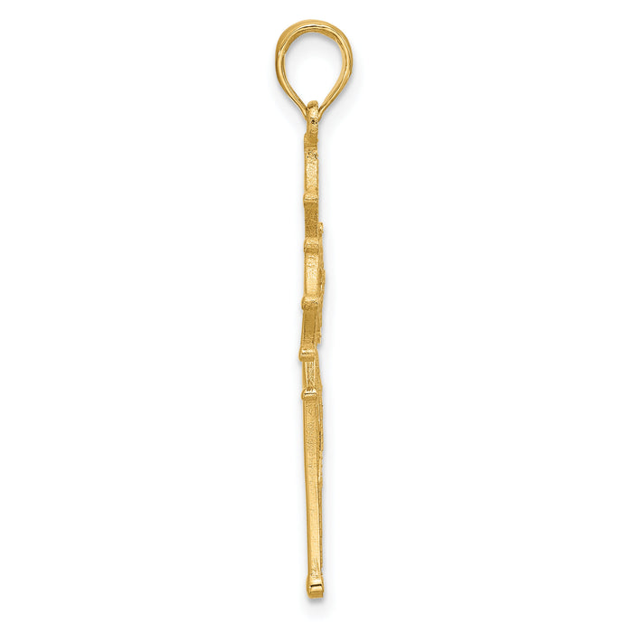 14KY Fancy Cross Charm-D5507