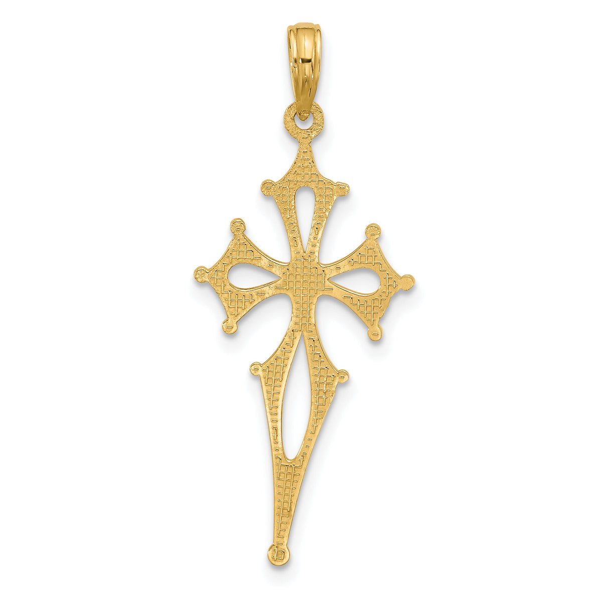 14KY Fancy Cross Charm-D5507