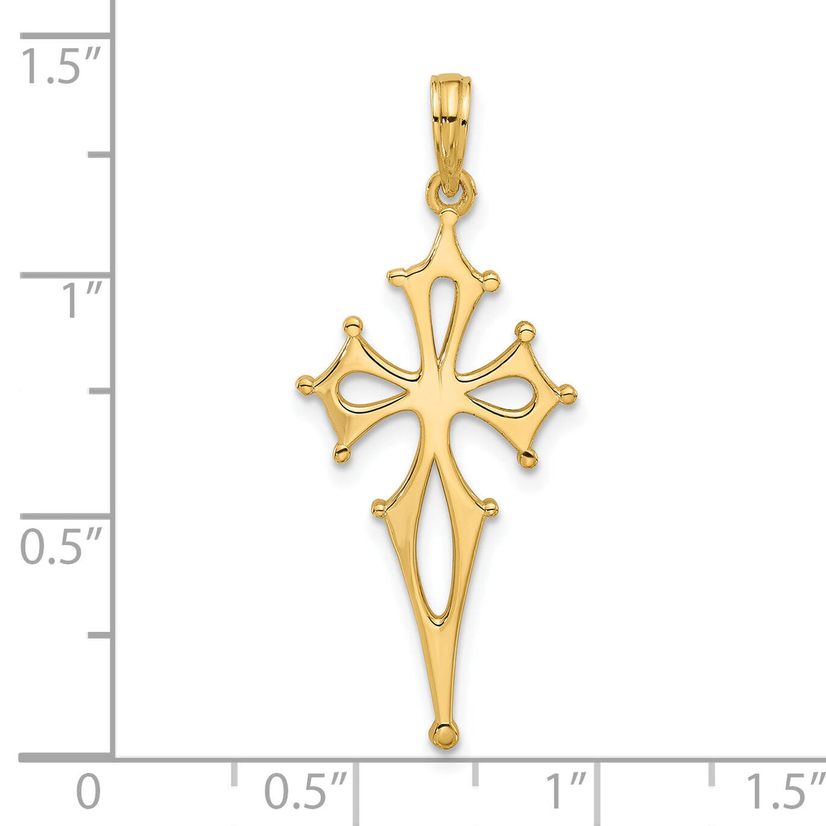 14KY Fancy Cross Charm-D5507