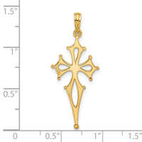 14KY Fancy Cross Charm-D5507