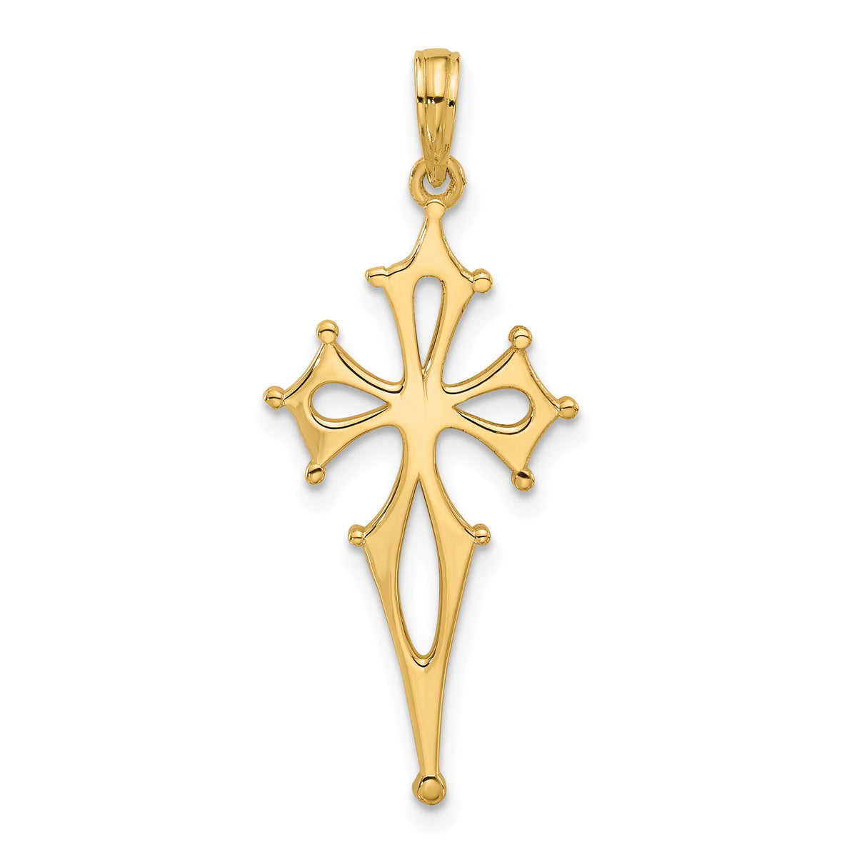 14KY Fancy Cross Charm-D5507