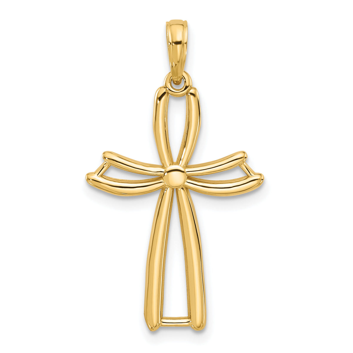 14KY Fancy Cross Charm-D5508