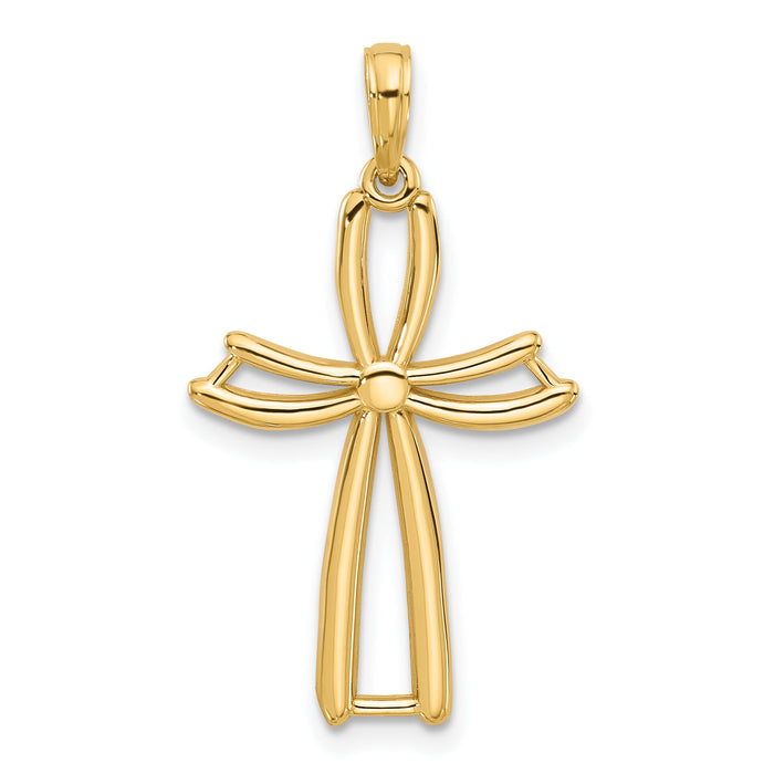 14KY Fancy Cross Charm-D5508