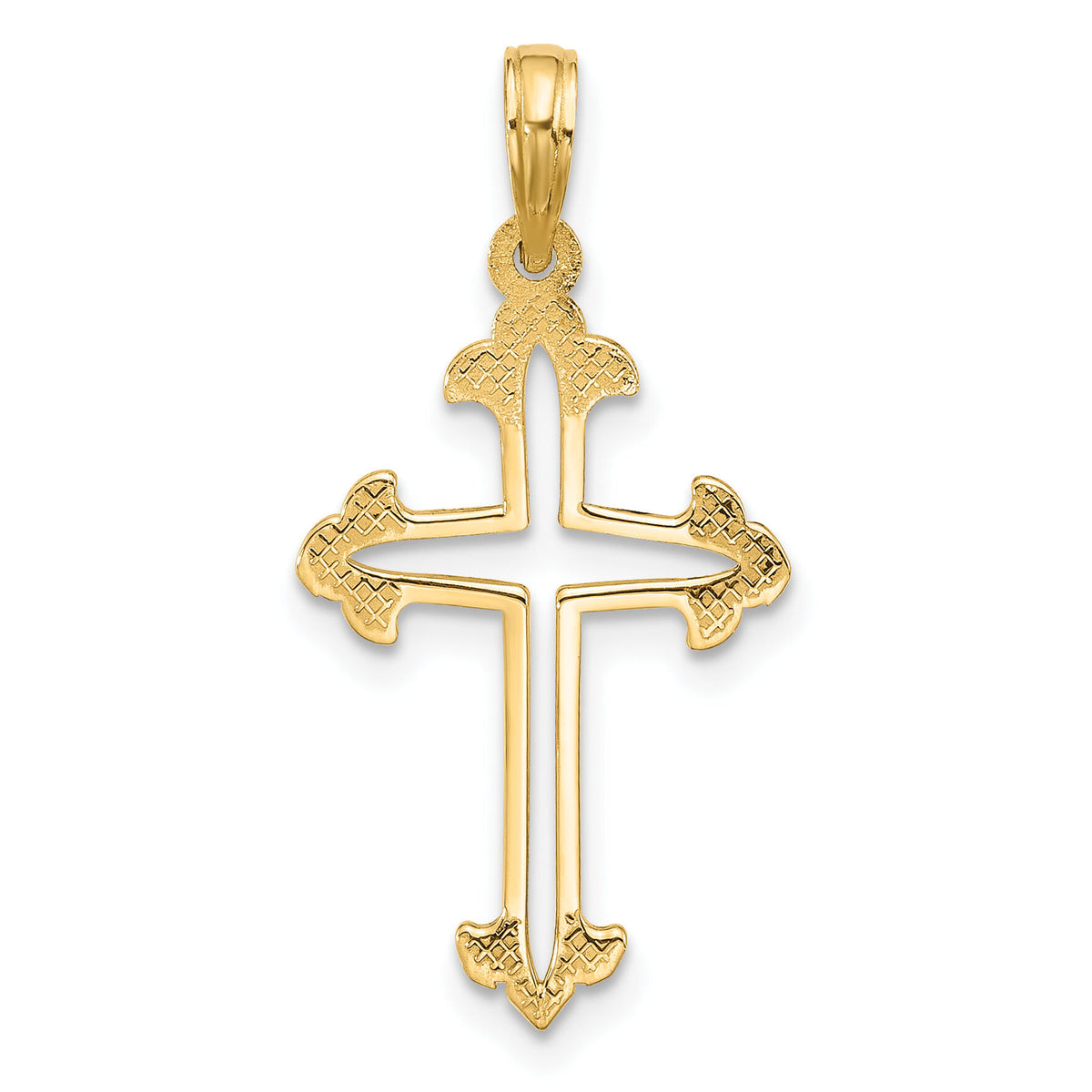 14KY Fancy Cross Charm-D5510