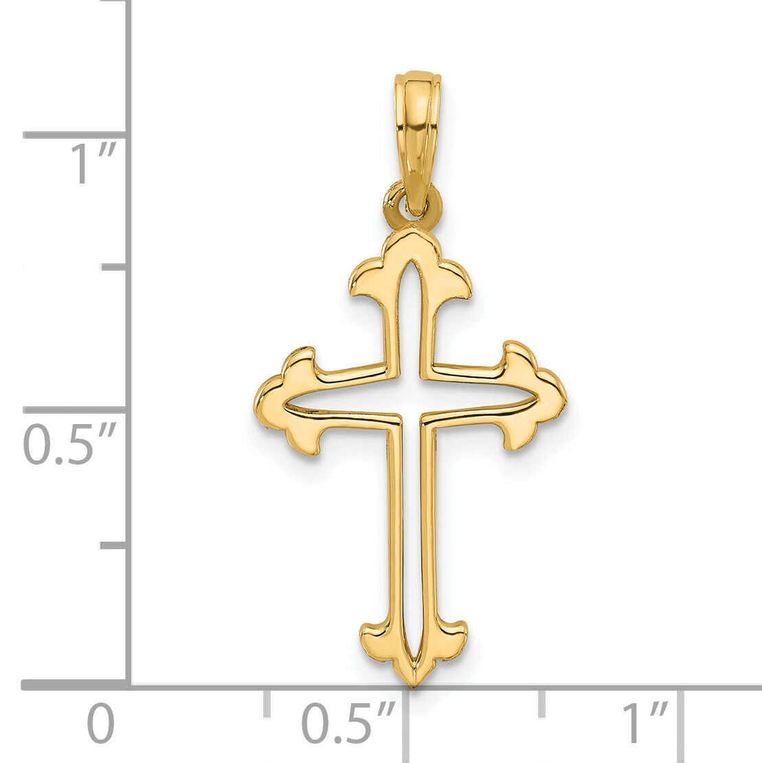 14KY Fancy Cross Charm-D5510