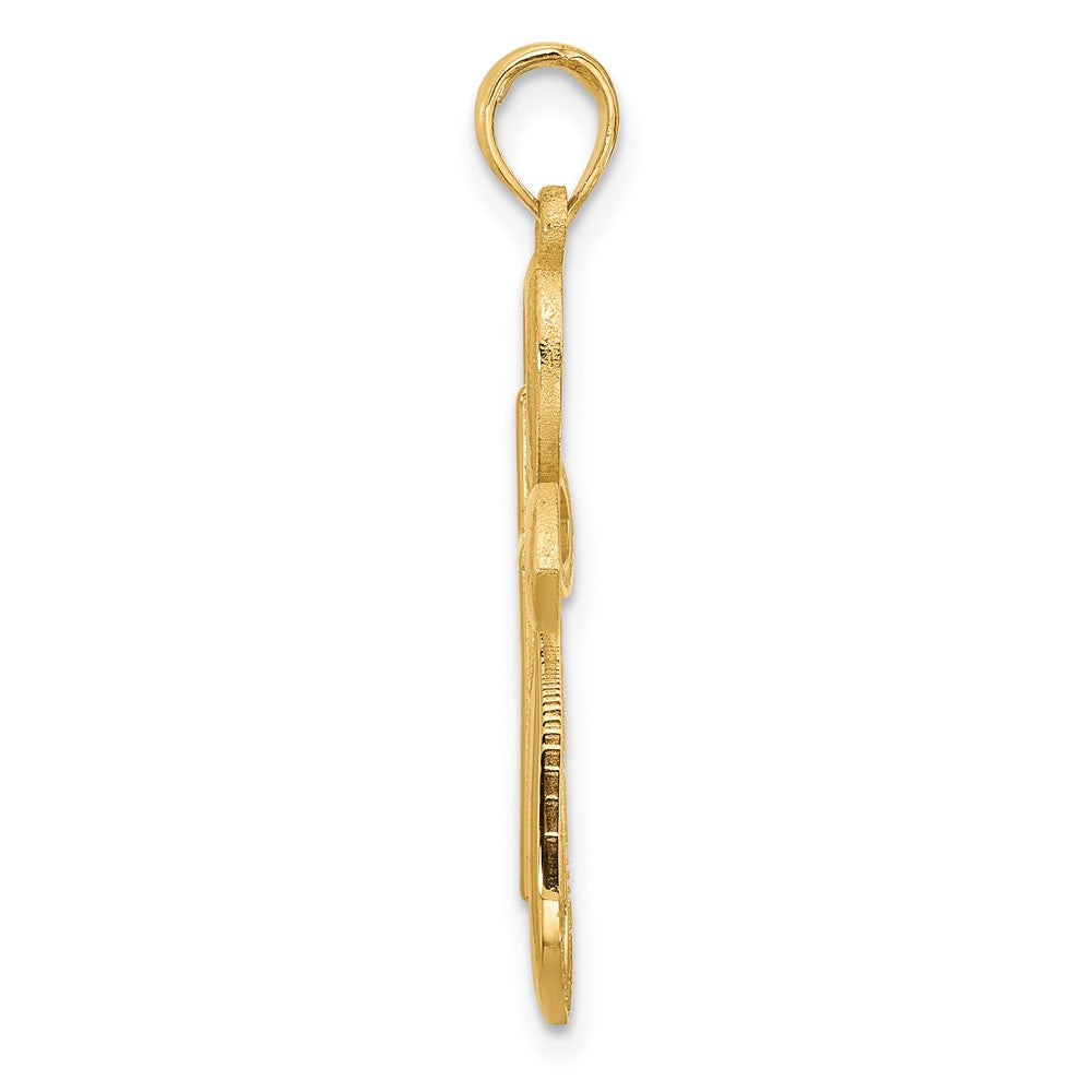 14KY Fancy Two Cross Charm-D5515