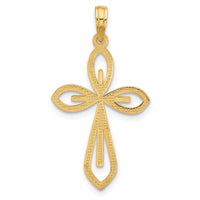 14KY Fancy Two Cross Charm-D5515