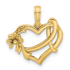 14KY Fancy Heart and Ribbon Charm-D5520