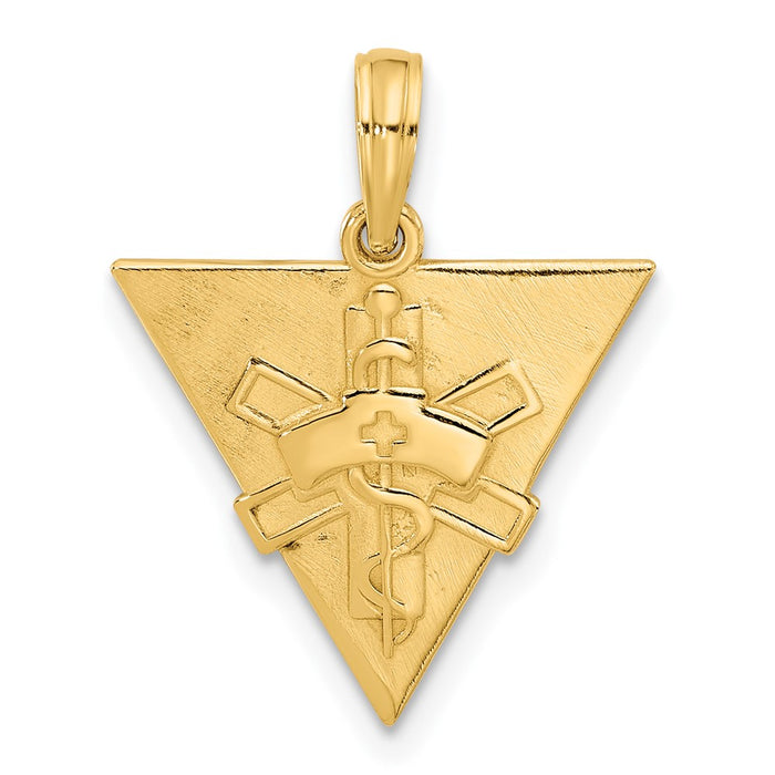 14K Polished Triangle Caduceus Charm-D5527