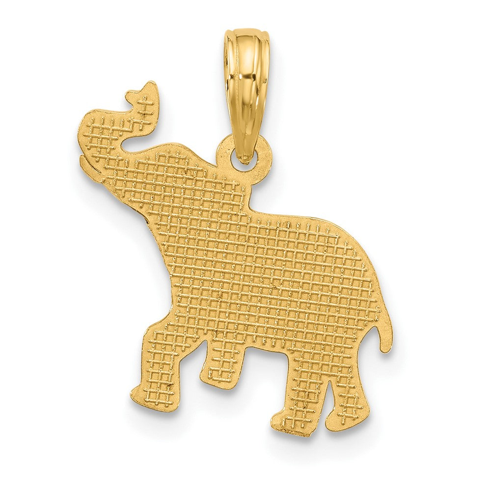 14K Polished Fancy Elephant Charm-D5528