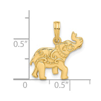 14K Polished Fancy Elephant Charm-D5528