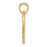 14K Polished and Brushed Fancy Heart Charm-D5537