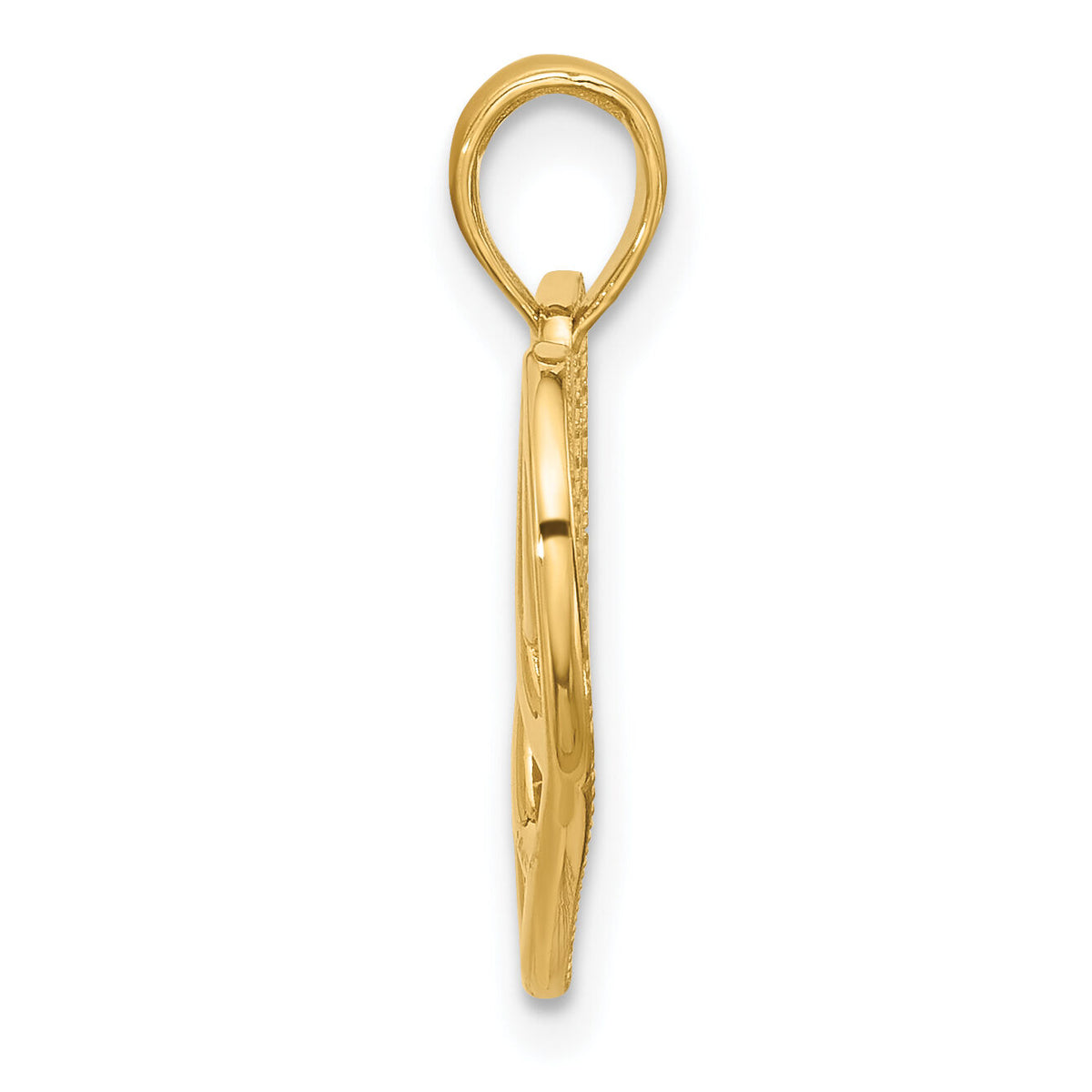 14K Polished Fancy Heart Charm-D5538