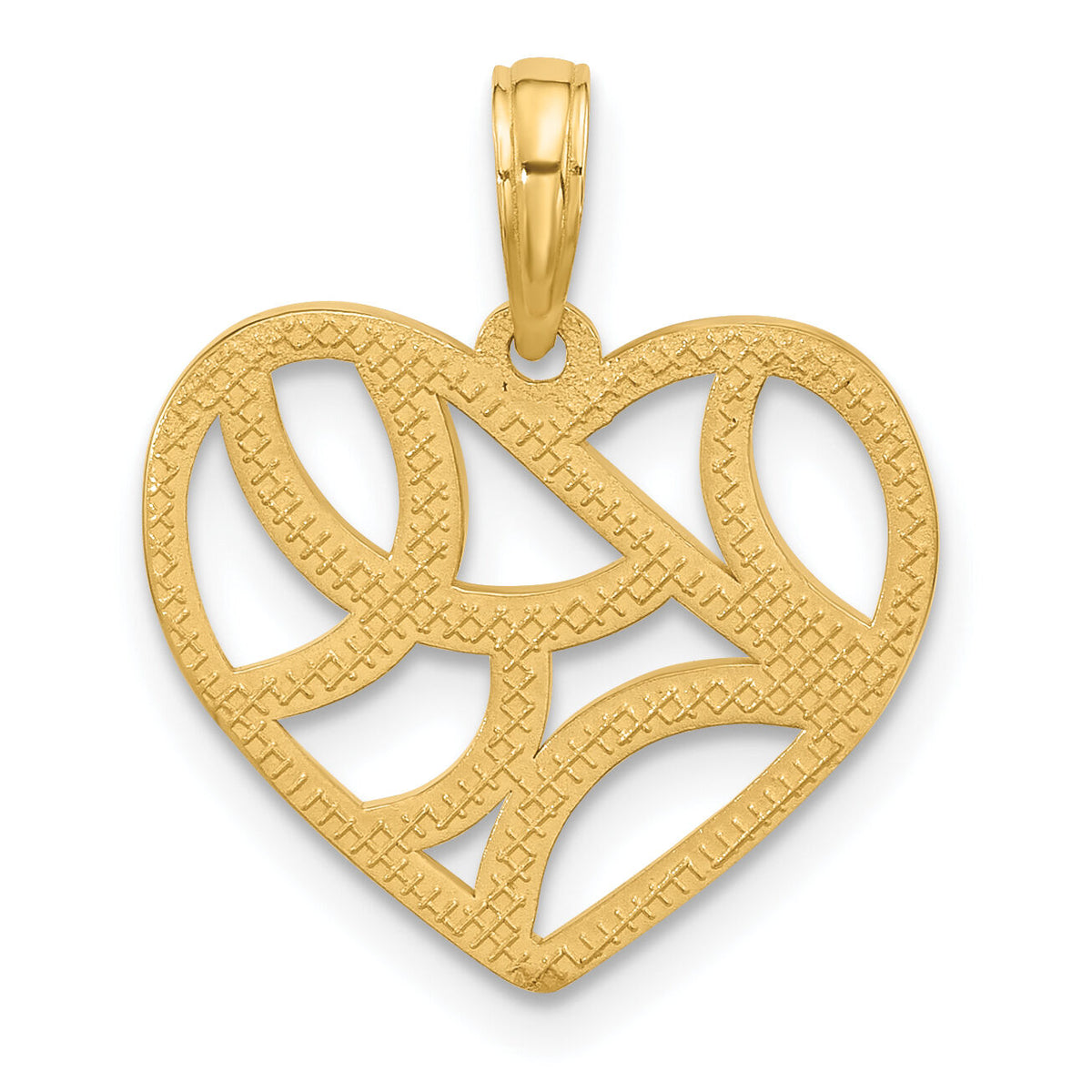14K Polished Fancy Heart Charm-D5538