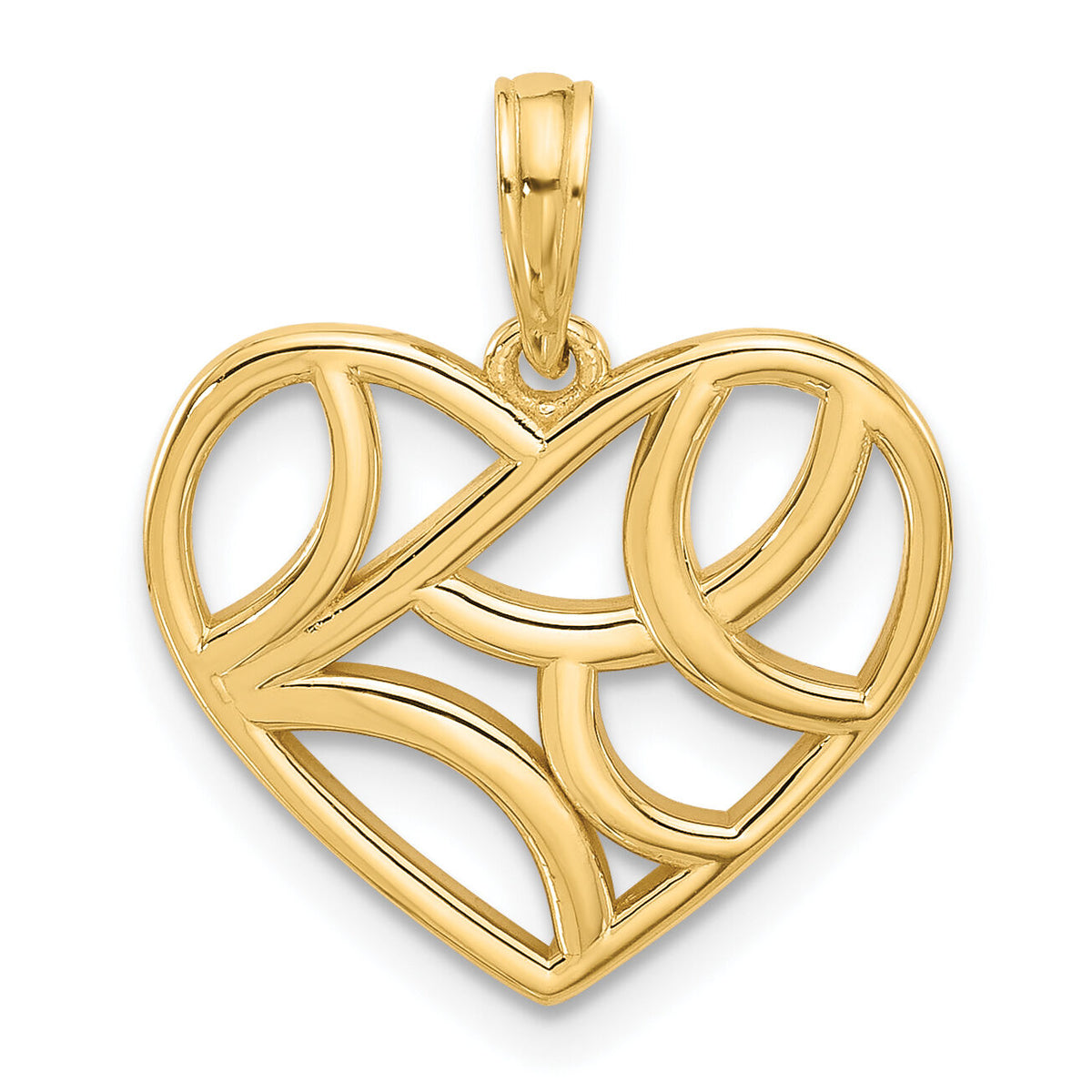14K Polished Fancy Heart Charm-D5538