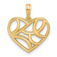 14K Polished Fancy Heart Charm-D5538