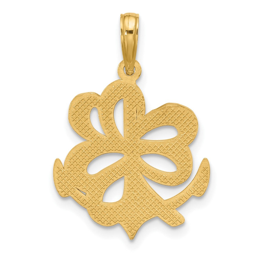 14K Polished Anchor and Clover Charm-D5547