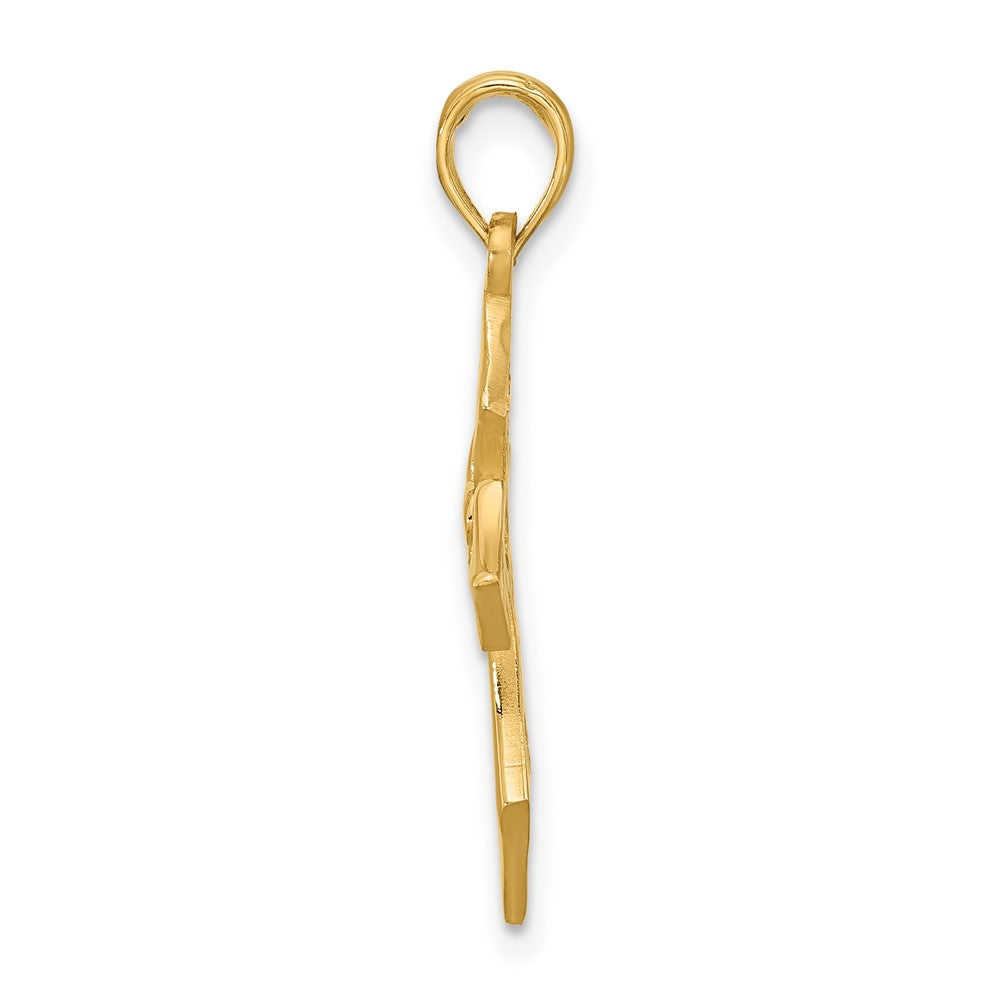 14KY Fancy Cross and Fleur-De-Lis Charm-D5551