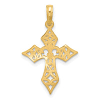 14KY Fancy Cross and Fleur-De-Lis Charm-D5551