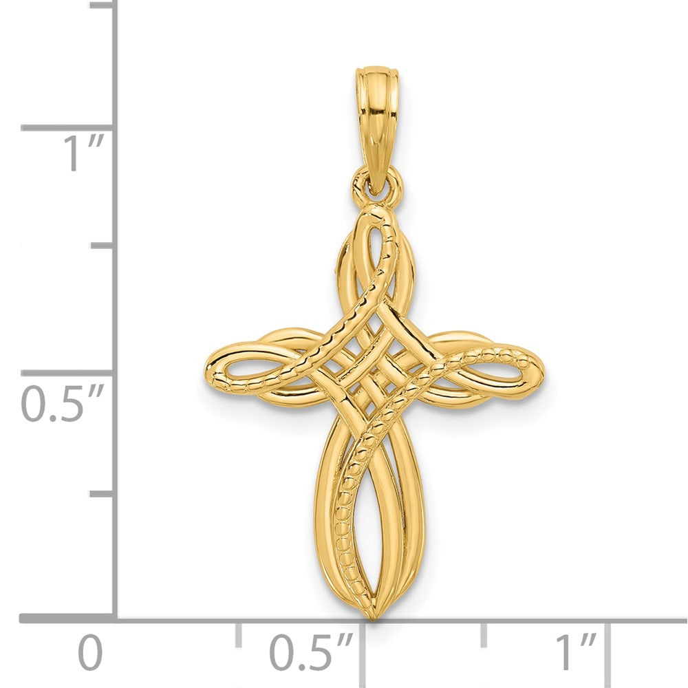 14KY Fancy Cross Charm-D5555
