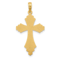 14K Polished and Beaded Cross Charm-D5560