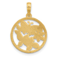 14K Polished Fancy Butterfly and Hearts Charm-D5563