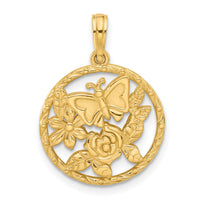 14K Polished Fancy Butterfly and Hearts Charm-D5563