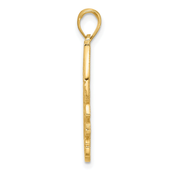 14K Polished Fancy Seahorse Charm-D5566