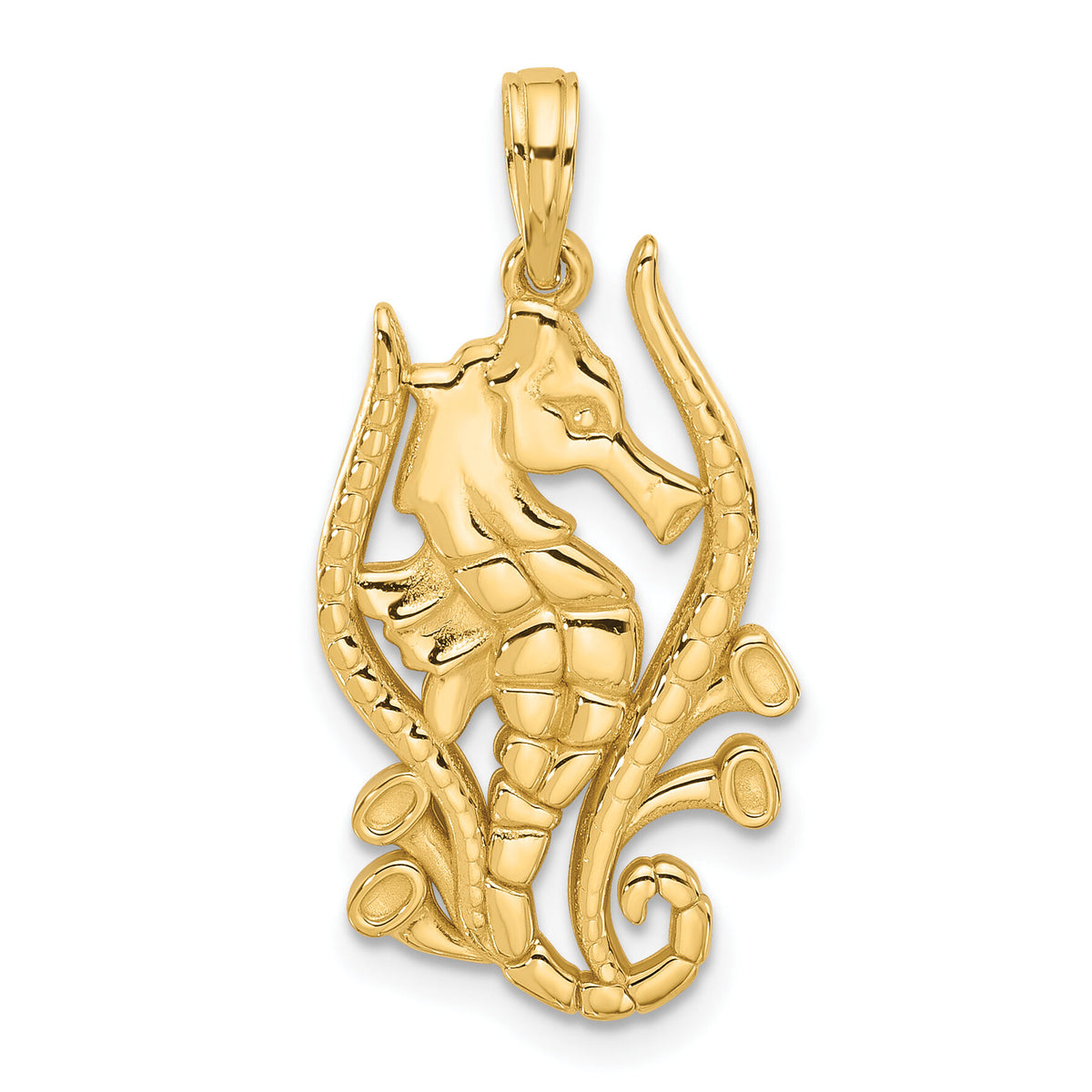 14K Polished Fancy Seahorse Charm-D5566