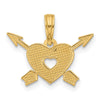14K Polished Heart and Arrows Charm-D5568