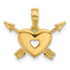 14K Polished Heart and Arrows Charm-D5568