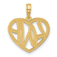 14K Polished Fancy Love Heart Charm-D5572