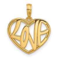 14K Polished Fancy Love Heart Charm-D5572