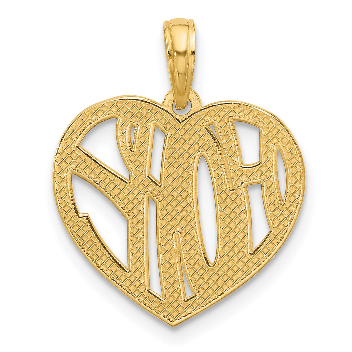 14K Polished HOPE Heart Charm-D5573