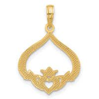 14k Polished Claddagh Pendant-D5574