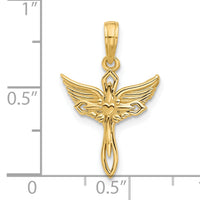 14KY Fancy Cross and Wings Charm-D5578