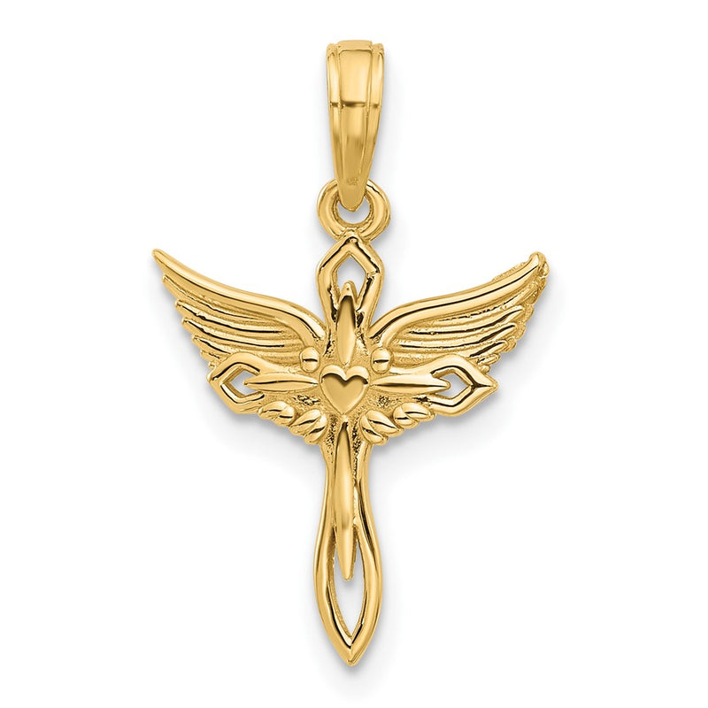 14KY Fancy Cross and Wings Charm-D5578