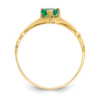 14kw CLEAR CZ Polished Claddagh Ring-D558WCZ
