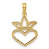 14K Polished Heart and Crown Charm-D5586
