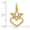 14K Polished Heart and Crown Charm-D5586