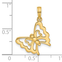 14K Polished Fancy Butterfly Charm-D5587