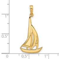 14K Polished Sailboat Charm-D5588