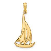 14K Polished Sailboat Charm-D5588
