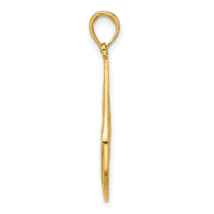 14K Polished Fancy Butterfly Teardrop Charm-D5595