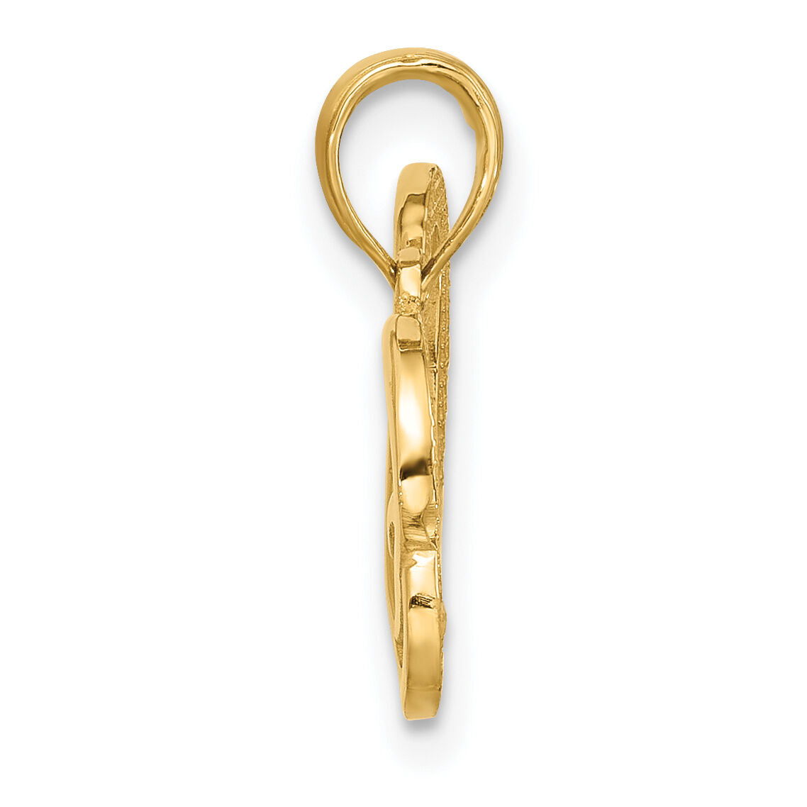 14K Polished Fancy Heart Charm-D5596