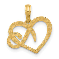 14K Polished Fancy Heart Charm-D5596